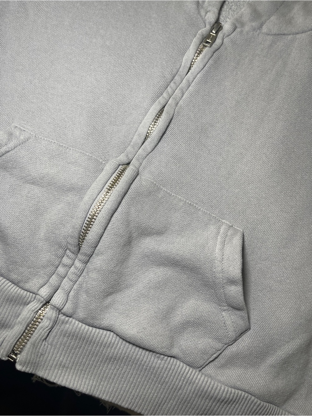 John Galt by Brandy Melville Cropped Zip Hoodie Women's XS/S Blue Gray - Picture 6 of 12